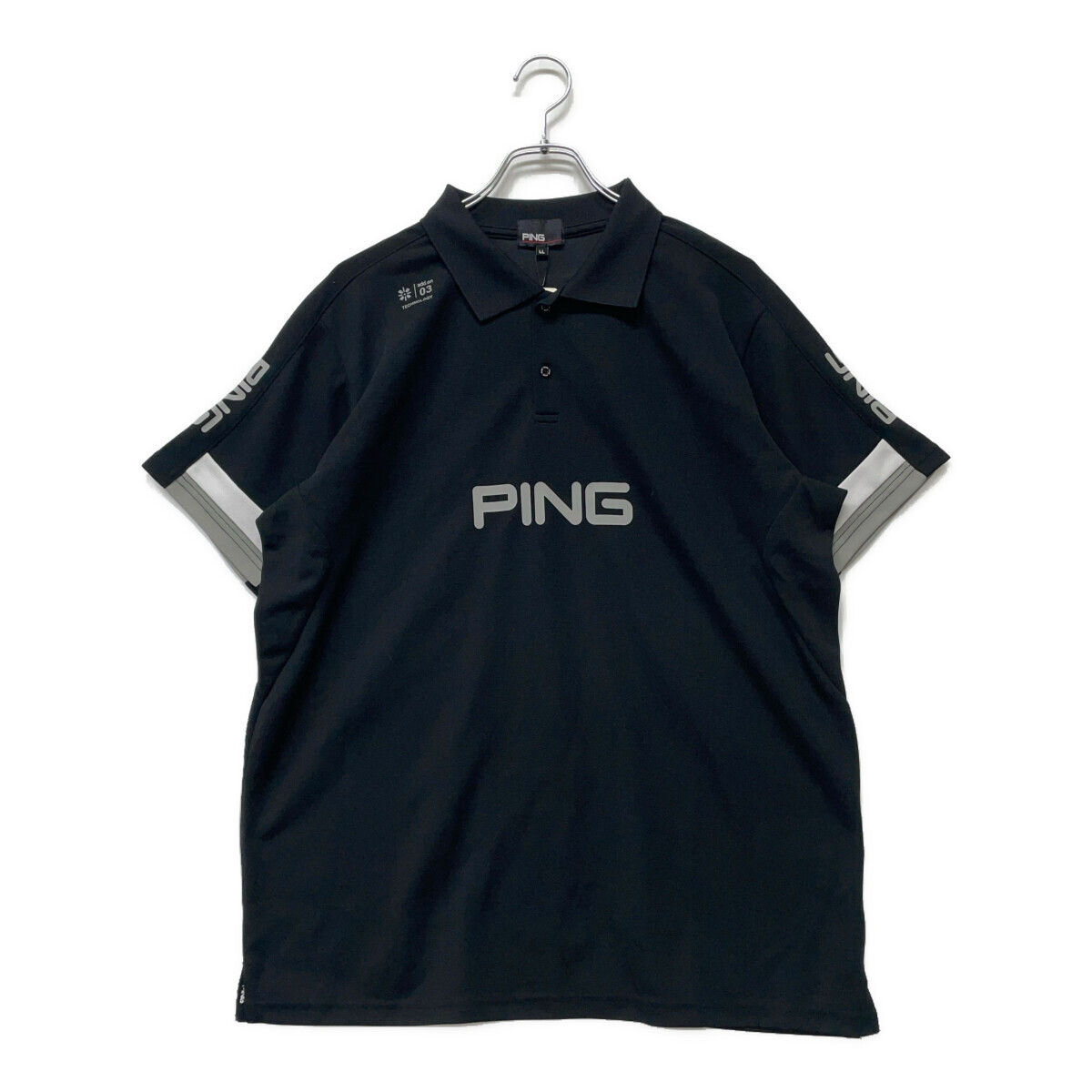 coco 未使用品【値下げ】 ピン PING 半袖ポロシャツ LL 黒 ブラック 2023年モデル メンズ ネコパケ発送可 96795拍卖