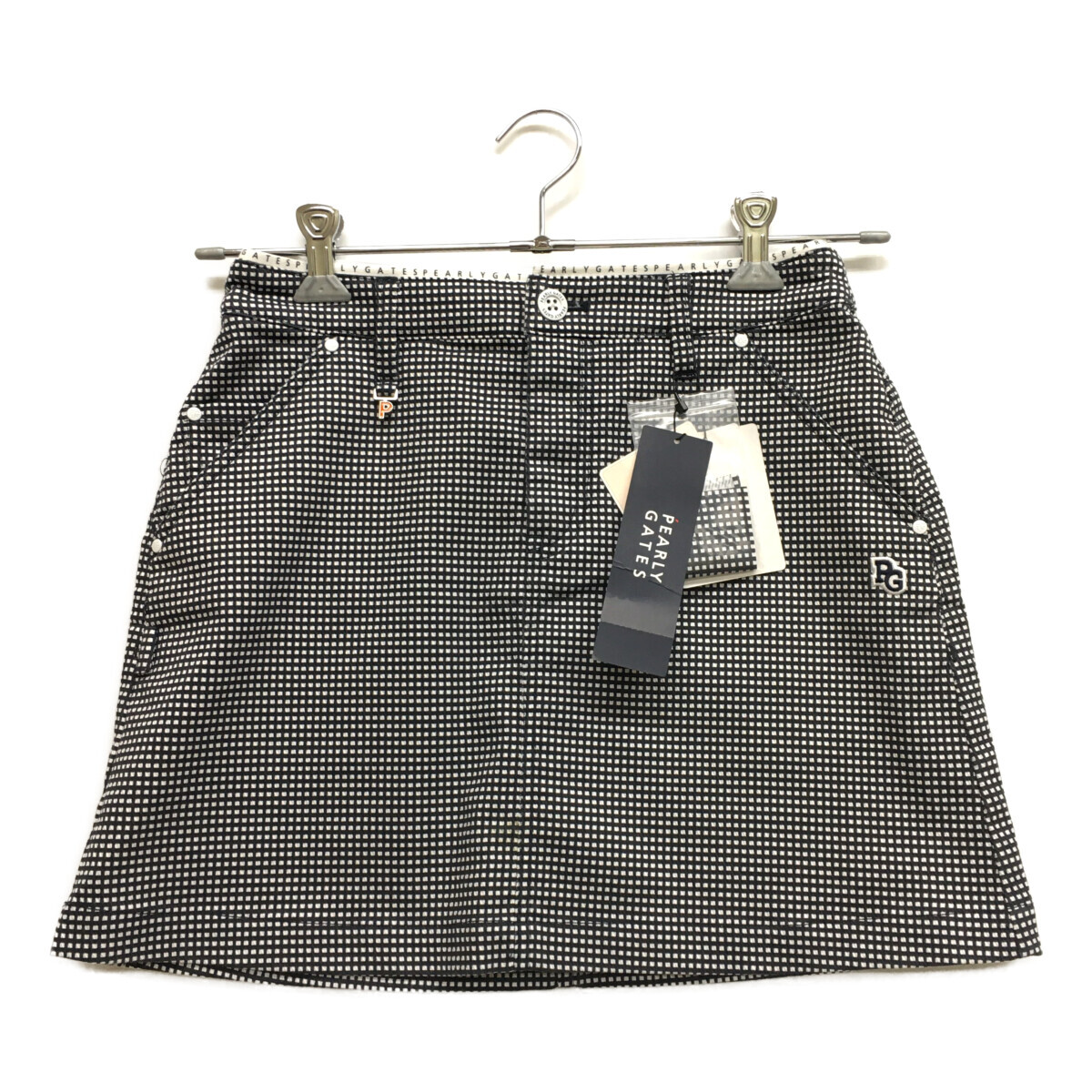 coco 未使用品【値下げ】 パーリーゲイツ PEARLY GATES スカート 0(S) 濃紺 チェック柄 レディース レターパックプラス発送可 96637拍卖