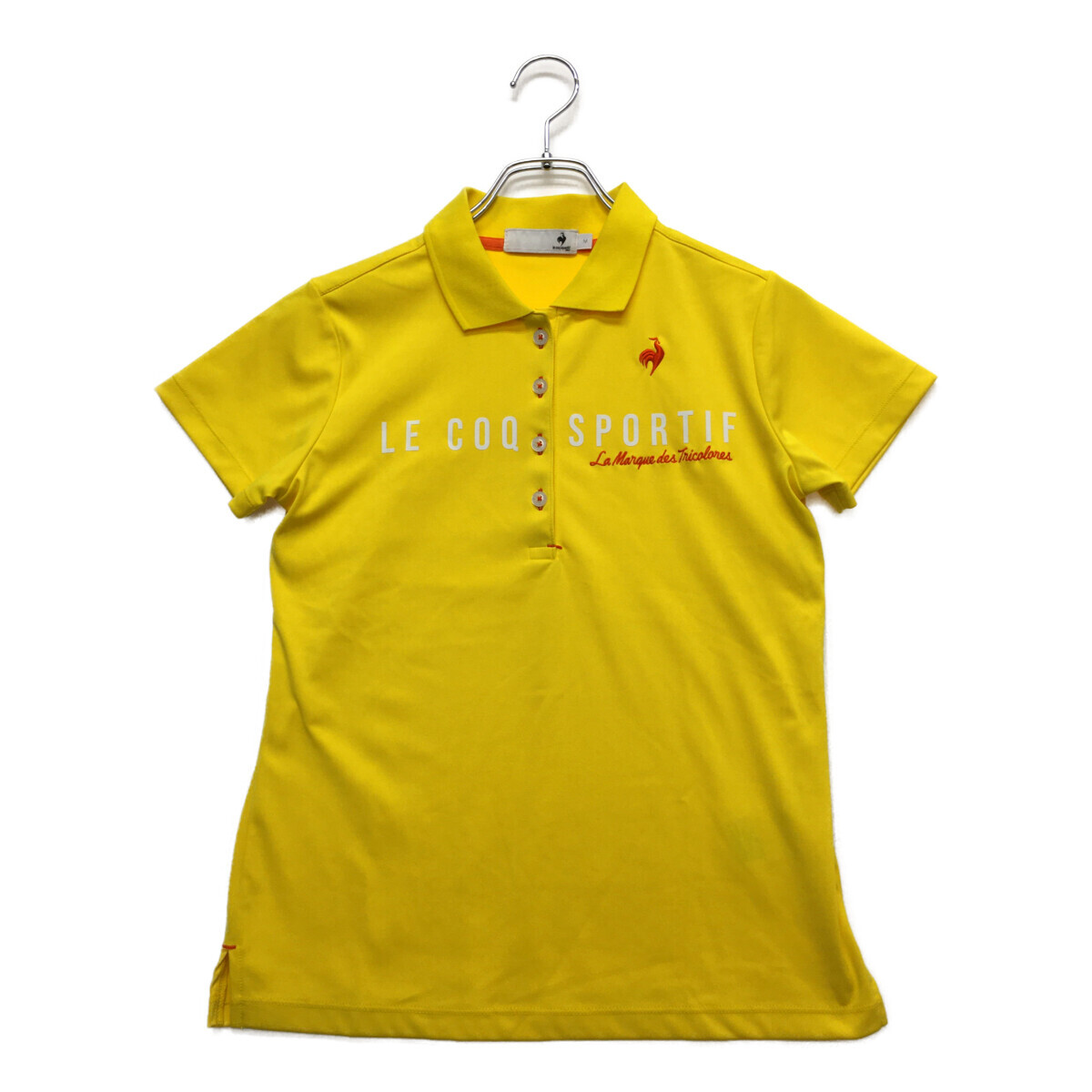 coco 中古【値下げ】 ルコックスポルティフ le coq sportif レディース 半袖ポロシャツ M 黄色 イエロー シンプル ネコパケ発送可 96593拍卖