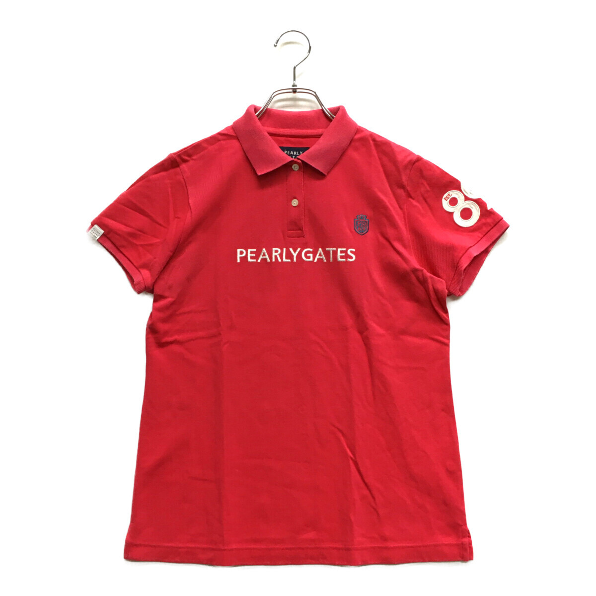 coco 中古【値下げ】 パーリーゲイツ PEARLY GATES レディース 半袖ポロシャツ 1(M) 濃ピンク レターパックプラス発送可 94825拍卖