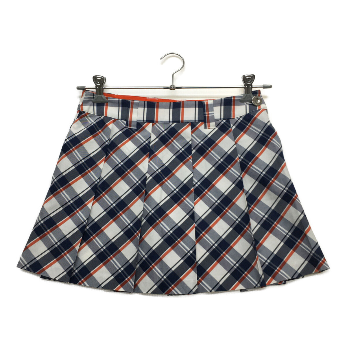 coco 中古【値下げ】 サマンサタバサ Samantha Thavasa スカート 38(M) 紺×白 プリーツ チェック ネコパケ発送可 95736拍卖