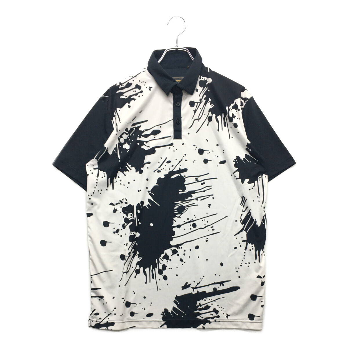 coco 中古【値下げ】 ラウドマウス LOUDMOUTH メンズ 半袖ポロシャツ M 紺×白ペイント柄 レターパックプラス発送可 95616拍卖