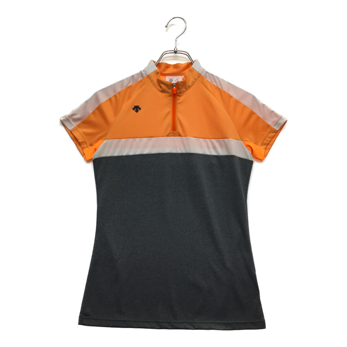 coco 中古【値下げ】 デサントゴルフ DESCENTE GOLF レディース 半袖シャツ S オレンジ×グレー カットソー ネコパケ発送可 93656拍卖