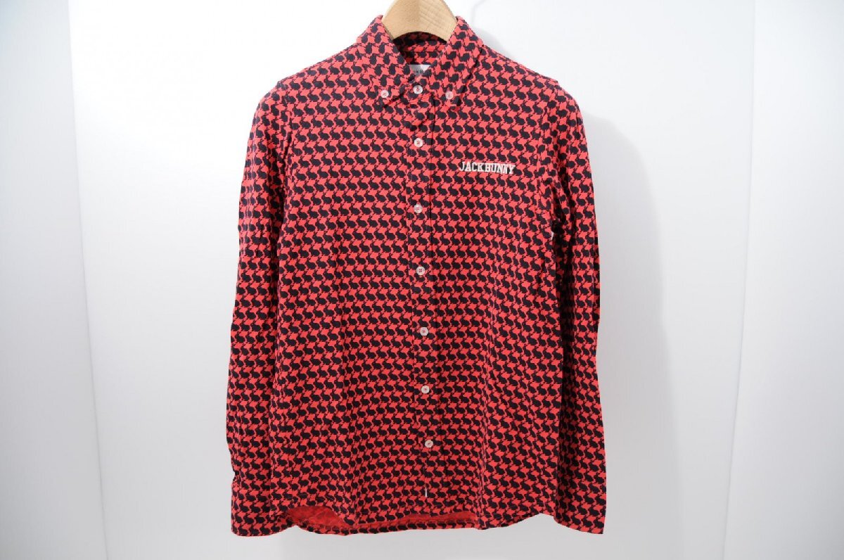 coco 中古【SALE】 ジャックバニー メンズ 長袖シャツ 4(M) 赤×濃紺ボタンダウン ラビット レターパックプラス発送可 61637拍卖