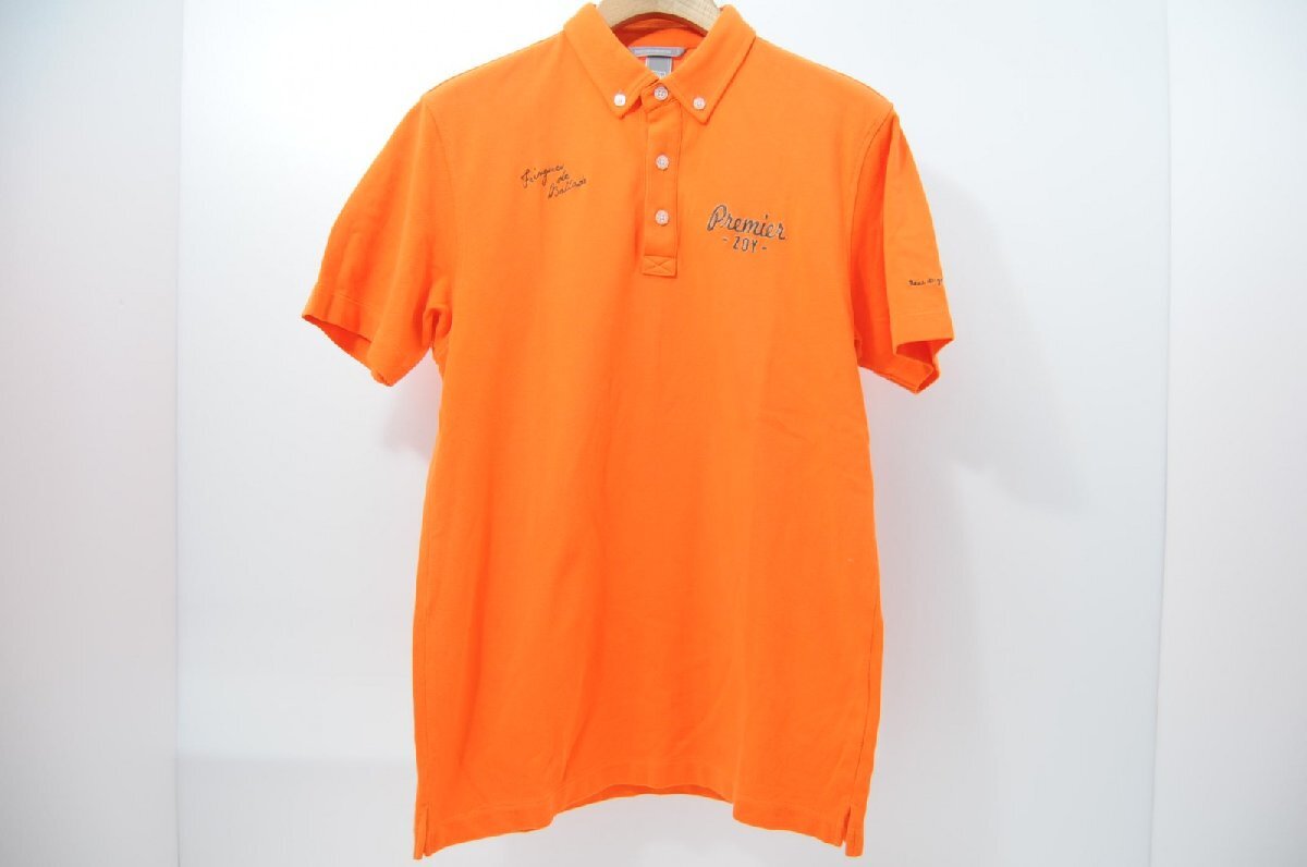 coco 中古【値下げ】 ゾーイ ZOY メンズ 半袖ポロシャツ 2(L) オレンジ ボタンダウン シンプル レターパックプラス発送可 63081拍卖