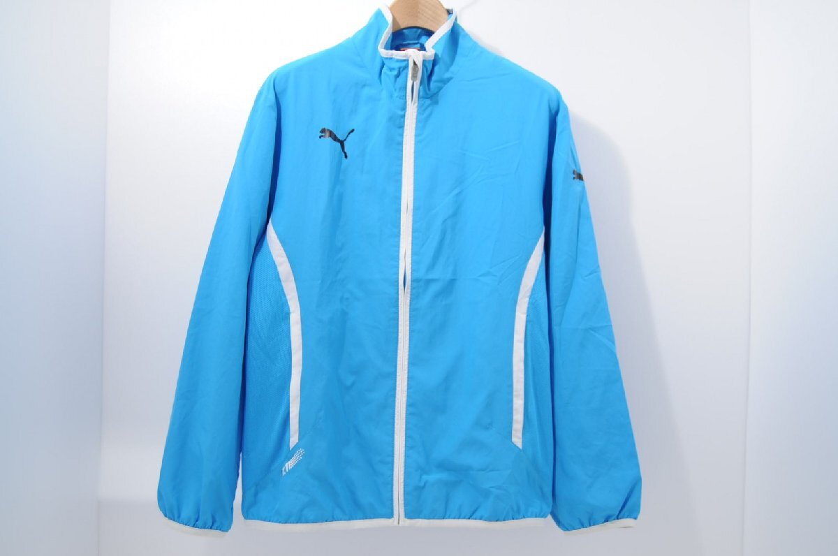 coco 中古【値下げ】 プーマ PUMA メンズ フルジップアウター L 水色 ブルゾン 薄手 メッシュ裏地 レターパックプラス発送可 60986拍卖