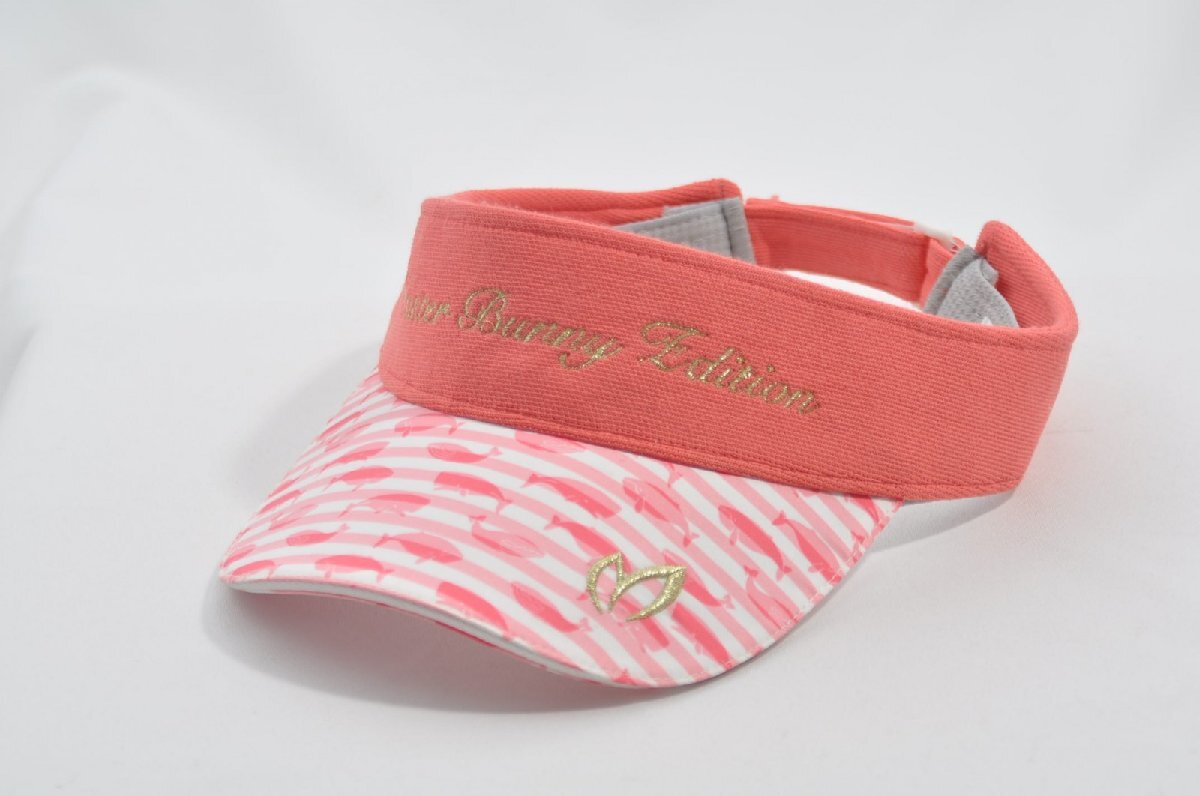 coco 中古【値下げ】 マスターバニーエディション MASTER BUNNY サンバイザー フリー ピンク/くじら柄 レターパックプラス発送可 80573拍卖