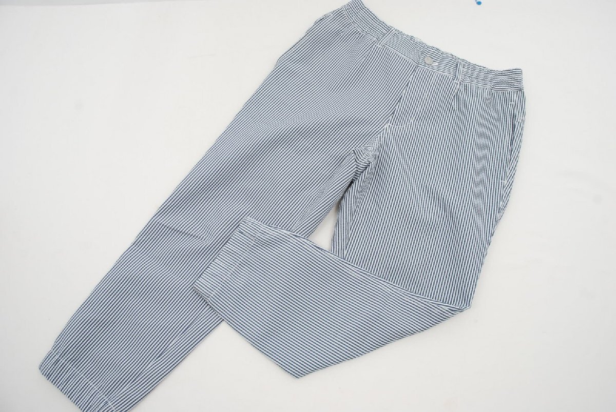 coco 中古【値下げ】 ロサーセン ROSASEN レディース クロップドパンツ 40(M) グレー×白 七分丈 ストライプ 63306拍卖