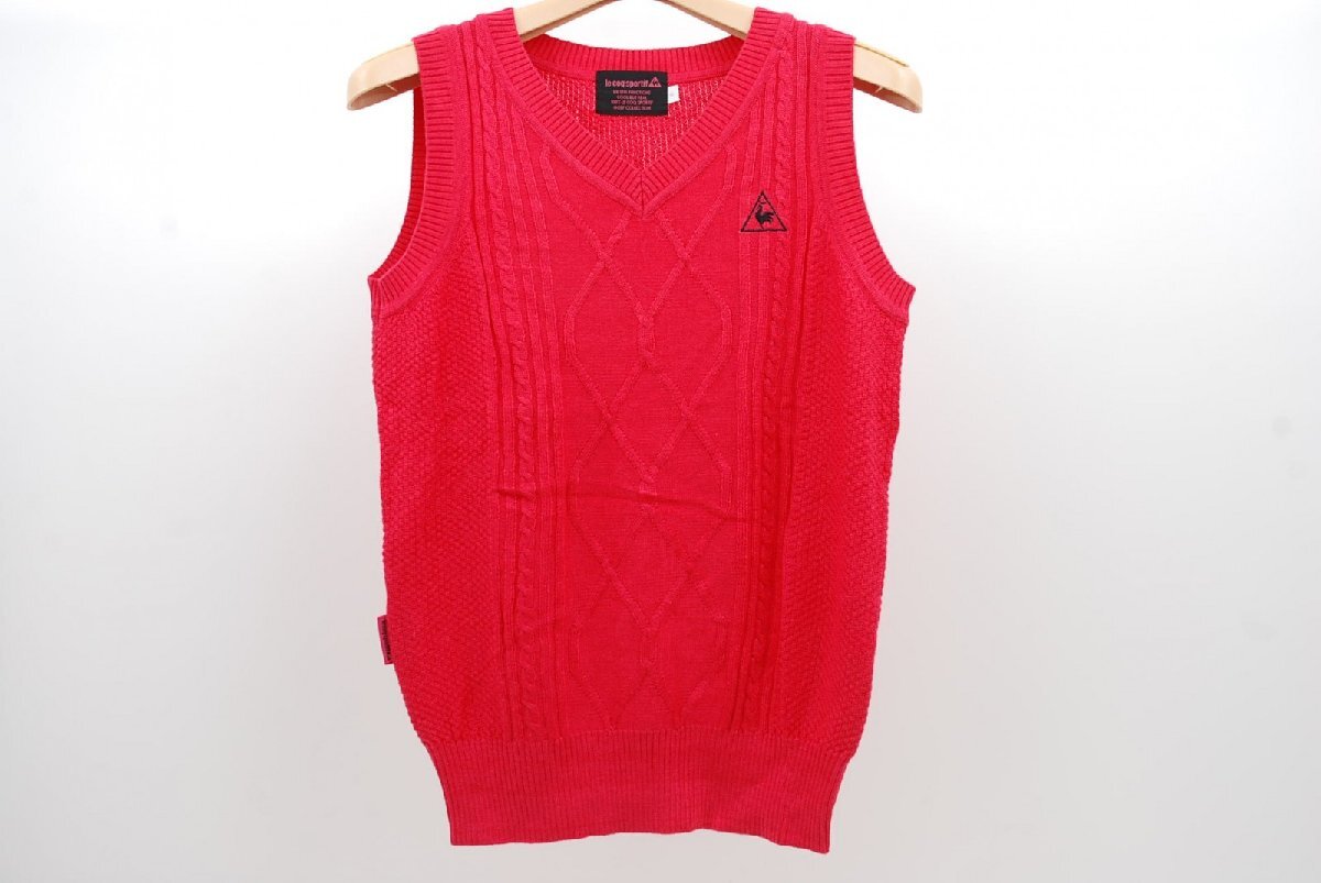 coco 中古【値下げ】 ルコックスポルティフ le coq sportif レディース Vネックベスト M ピンク レターパックプラス発送可 61246拍卖