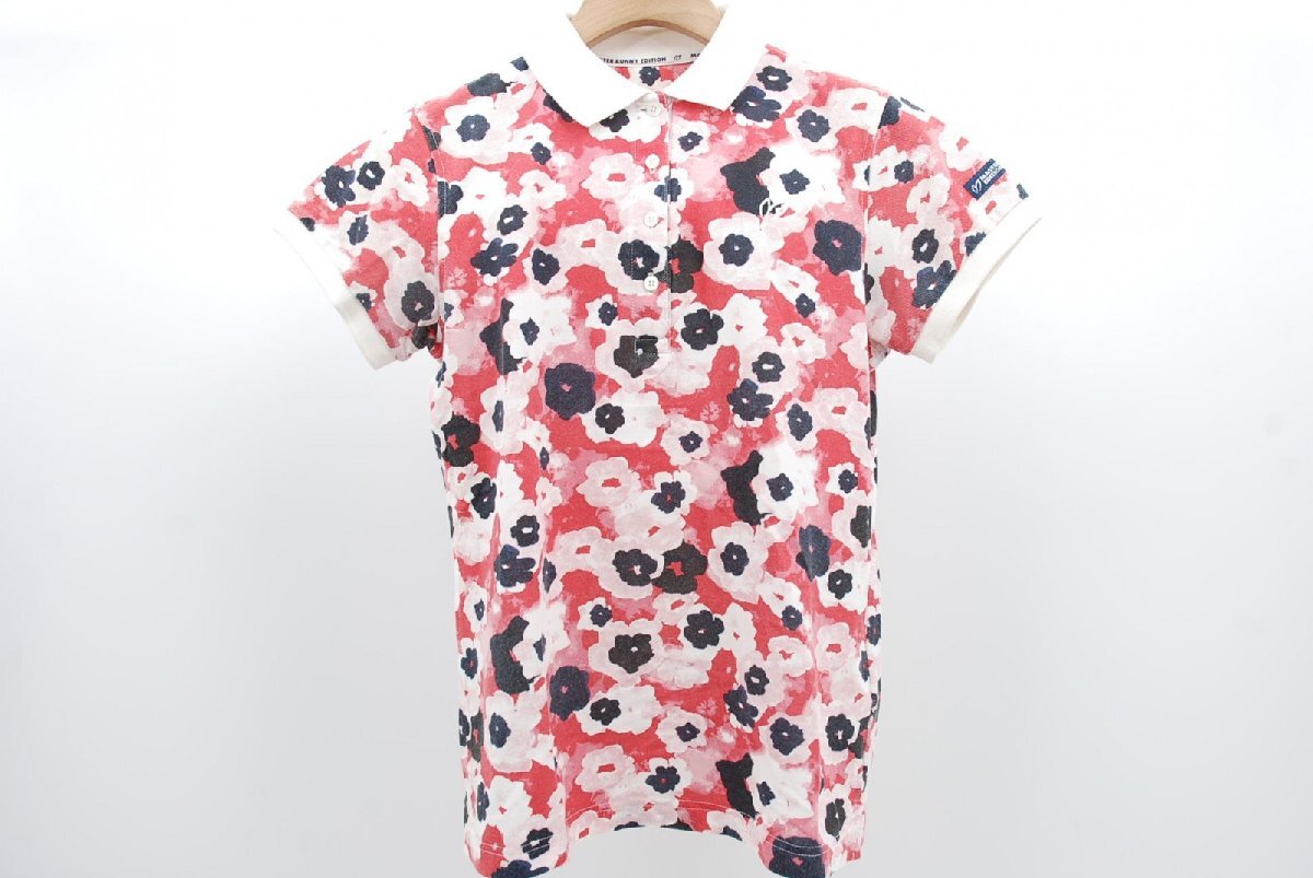 coco 中古【値下げ】 マスターバニーエディション レディース 半袖ポロシャツ 1(M) 花柄 赤/レッド系 ネコパケ発送可 62471拍卖