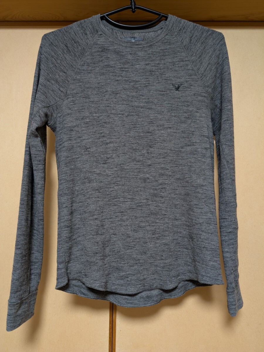 アメリカンイーグル/AMERICAN EAGLE ロンT カットソー Sサイズ グレー拍卖