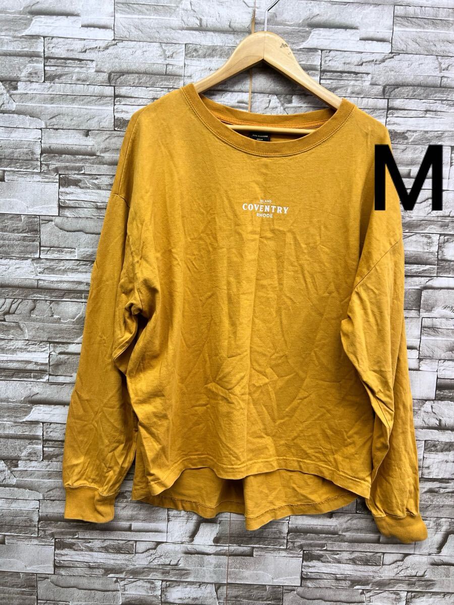M RAG MACHINE ラグマシーン マスタード 長袖Tシャツ 長袖 Tシャツ ロンT 長袖カットソー トップス レディース拍卖