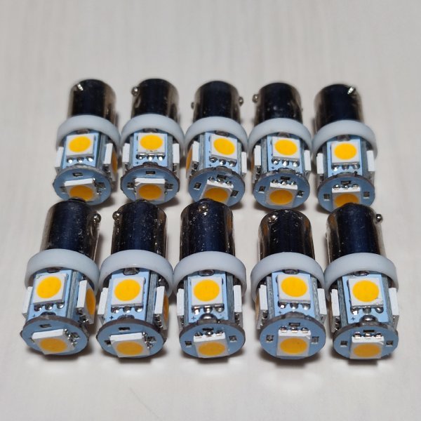 30個 電球色 角マーカー用 BA9S 12V 24V LED 暖色 ウォームホワイト 白 デコトラ レトロ G14 車高灯 ルームランプ拍卖