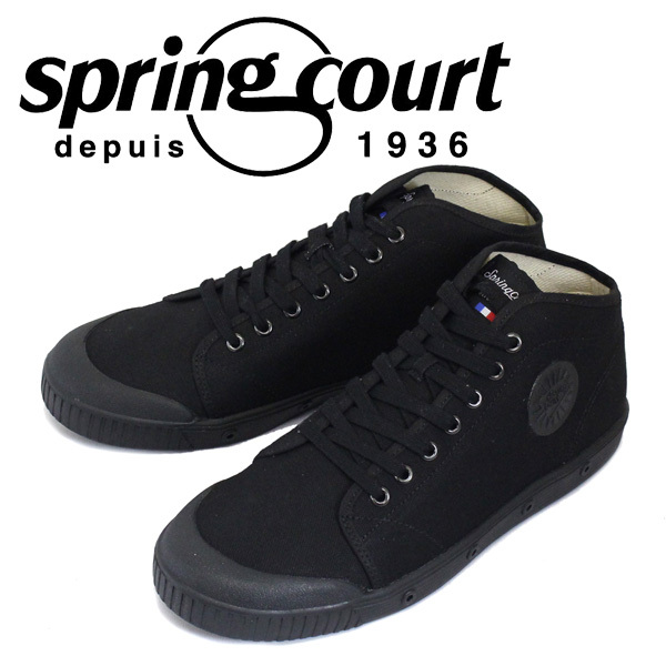 spring court (スプリングコート) B2N-V1 B2 Canvas (B2キャンバス) メンズ ハイカットスニーカー BLACK (ブラック) SPC013-39-約24.5cm-25拍卖