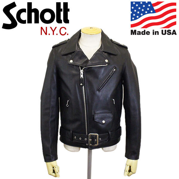 Schott (ショット) 5950017 613UST VINTAGE ONESTAR RIDERS JACKET TALL(ヴィンテージワンスターライダースジャケット トール) BLACK-36イ拍卖