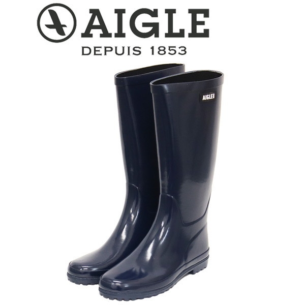 AIGLE (エーグル) ZZFS056 ELIOSA エリオサ レディース ロング ラバーブーツ 007 MARINE A AGL044 36-約23.0cm拍卖