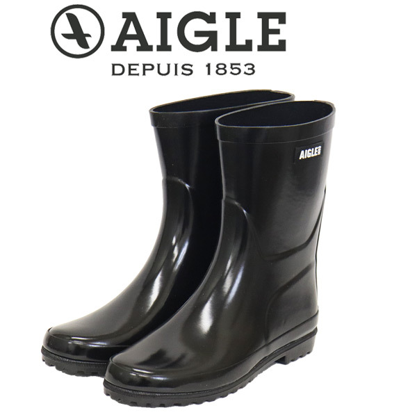 AIGLE (エーグル) ZZFS057 ELIOSA BOTTIL エリオサ レディース ミドル ラバーブーツ 008 NOIR A AGL047 39-約24.5cm拍卖