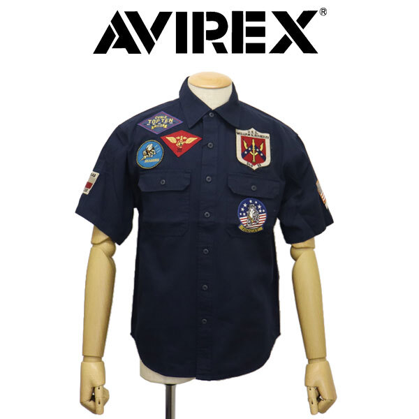 AVIREX (アヴィレックス) 3123020 TOPGUN S/S SHIRT トップガン ショートスリーブ シャツ 120(87)NAVY XXL拍卖