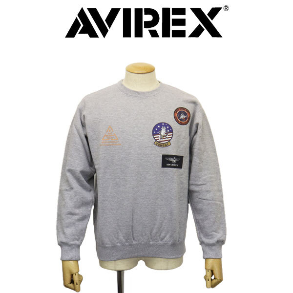 AVIREX (アヴィレックス) 783-3132019 TOP GUN CREW NECK SWEAT トップガン クルーネック スウェット 020GRAY XXL拍卖