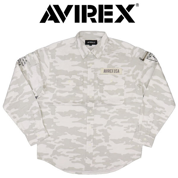 AVIREX (アヴィレックス) 783-3920001 BASIC FATIGUE L/S SHIRT ベーシック ファティーグ ロングスリーブシャツ 444UNKNOWN XXL拍卖