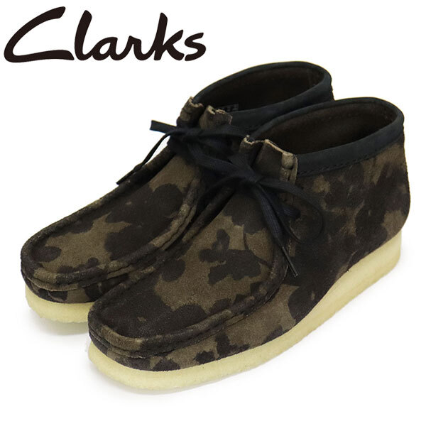 Clarks (クラークス) 26174023 Wallabee Boot ワラビーブーツ レディースシューズ Blk/Khaki Floral CL094 UK5.5-約24.5cm拍卖