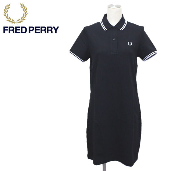 FRED PERRY (フレッドペリー) D3600 TWIN TIPPED FRED PERRY DRESS ティップライン ポロドレス レディース FP443 350 BLACKxWHITExWHITE 10拍卖