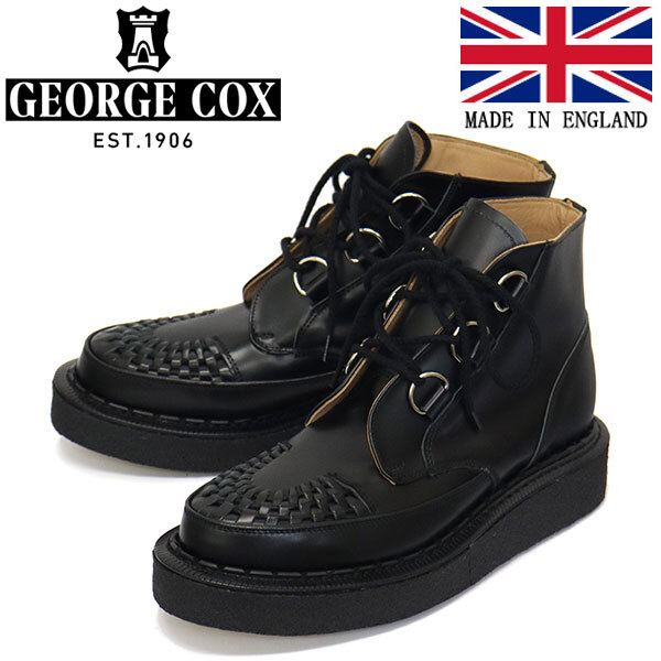 GEORGE COX (ジョージコックス) SKIPTON BOOT 13327 V ラバーソール レザーブーツ 040 BLACK UK8.5-約27.5cm拍卖