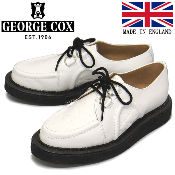 GEORGE COX (ジョージコックス) HAMILTON DACE IVC ラバーソール レザーシューズ 031 WHITE UK7-約26.0cm拍卖
