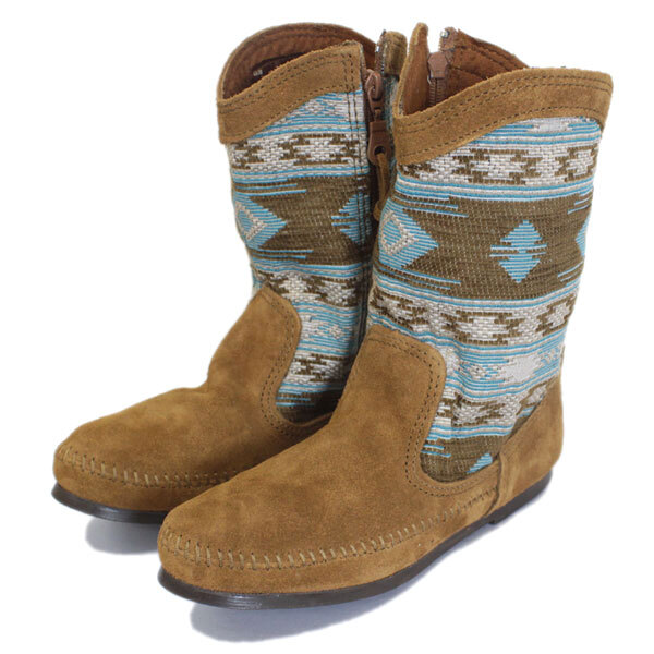 MINNETONKA(ミネトンカ) Baja Boot(バジャブーツ) #1578 TURQUOISE レディース MT402 5-約22cm拍卖