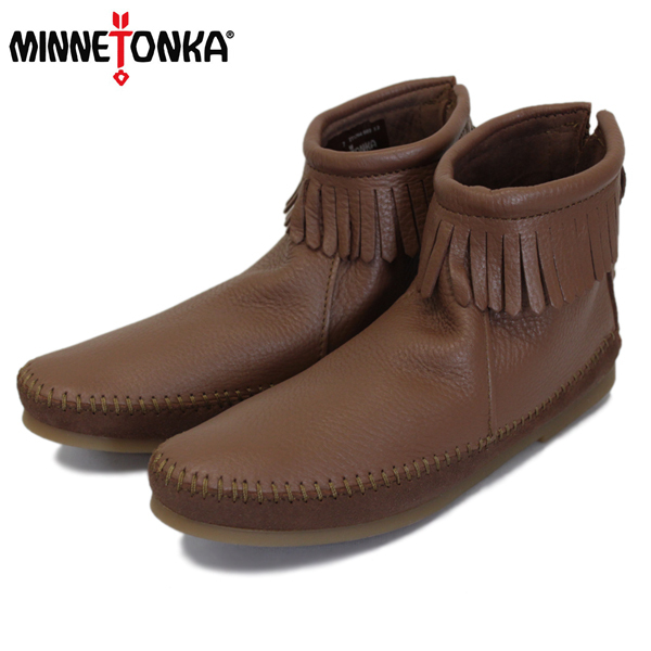 MINNETONKA(ミネトンカ) 1975 Deerskin Back Zip Boot(ディアスキンバックジップブーツ) #288X CARAMEL レディース MT414 5-約22cm拍卖