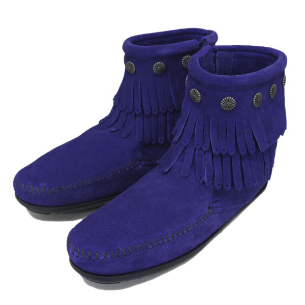MINNETONKA(ミネトンカ) Double Fringe Side Zip Boot(ダブルフリンジサイドジップブーツ) #699F BLUE VIOLET レディース MT357-5.5(約22.5拍卖