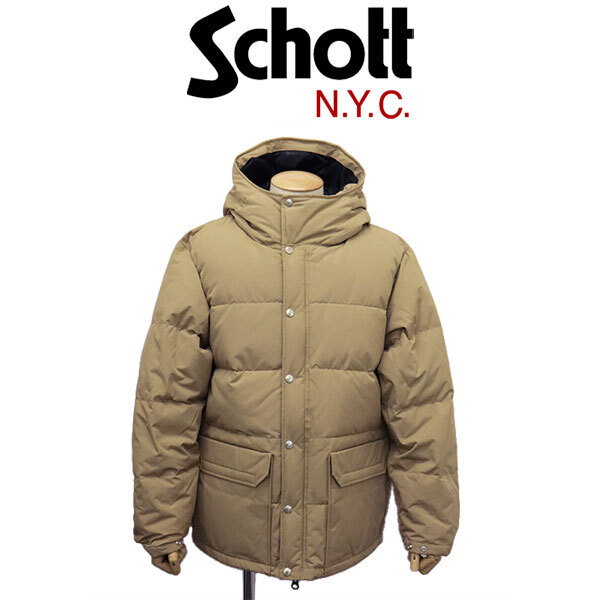 Schott (ショット) 2253002 CLASSIC HOODED DOWN JKT クラシック フード ダウンジャケット 406TAN XXL拍卖