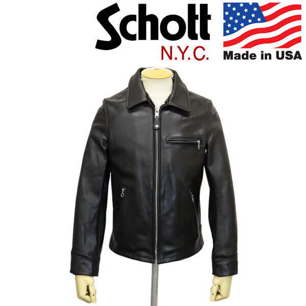 Schott (ショット) 5950028 103US TRACKER LEATHER JKT トラッカー レザージャケット アメリカ製 10(09)BLACK 36拍卖