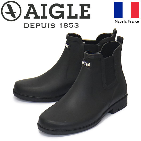 AIGLE (エーグル) ZZHNA60 CARVILLE カーヴィル2 メンズ ラバーブーツ 004 NOIR AGL033 43-約26.5cm拍卖