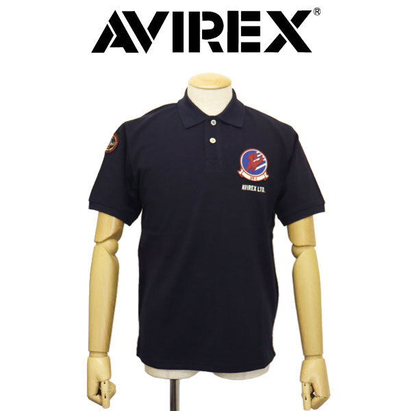 AVIREX (アヴィレックス) 3136003 TOP GUN FLAGトップガン フラッグ ショートスリーブ ポロシャツ 120(87)NAVY XXL拍卖