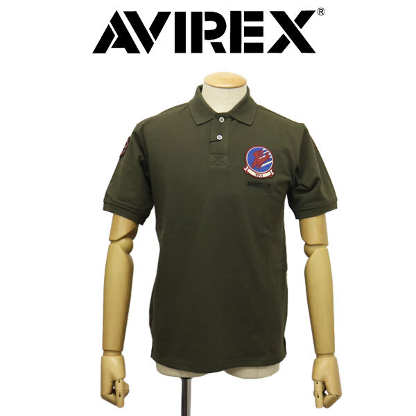 AVIREX (アヴィレックス) 3136003 TOP GUN FLAGトップガン フラッグ ショートスリーブ ポロシャツ 310(75)OLIVE XL拍卖