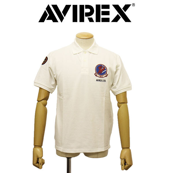AVIREX (アヴィレックス) 3136003 TOP GUN FLAGトップガン フラッグ ショートスリーブ ポロシャツ 33(02)OFFWHITE XL拍卖