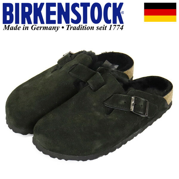BIRKENSTOCK (ビルケンシュトック) 0259883 BOSTON SHEARLING ボストンシアリング スエードレザーサンダル BLACK ナロー幅 BI222 36-約23.0拍卖