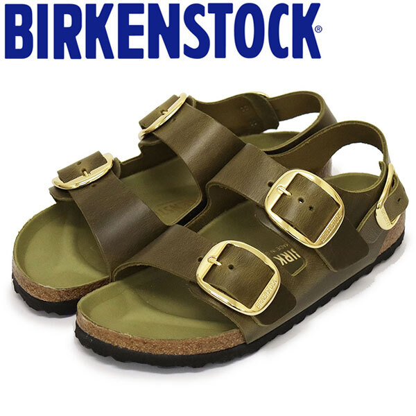 BIRKENSTOCK (ビルケンシュトック) 1024082 MILANO BIG BUCKLE ミラノ ビッグバックル オイルドレザーサンダル GREEN OLIVE ナロー幅 BI251拍卖