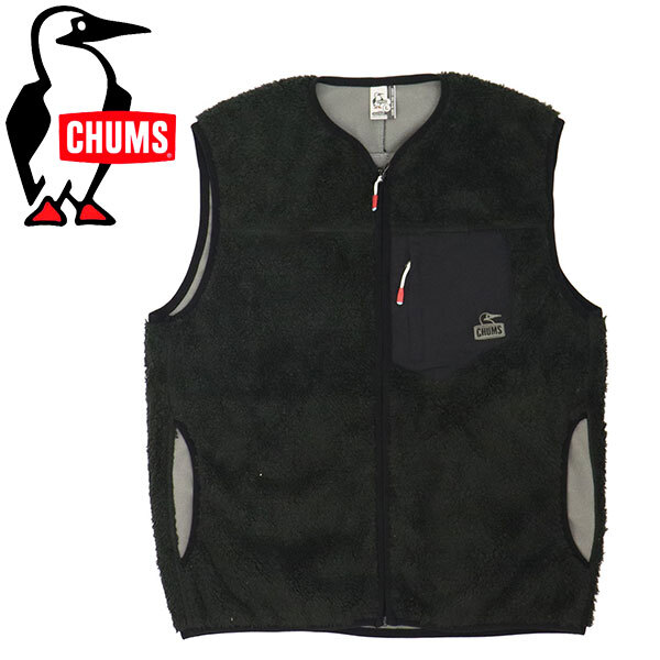 CHUMS (チャムス) CH04-1358 Bonding Fleece No Collar Vest ボンディングフリースベスト CMS142 K001Black L拍卖