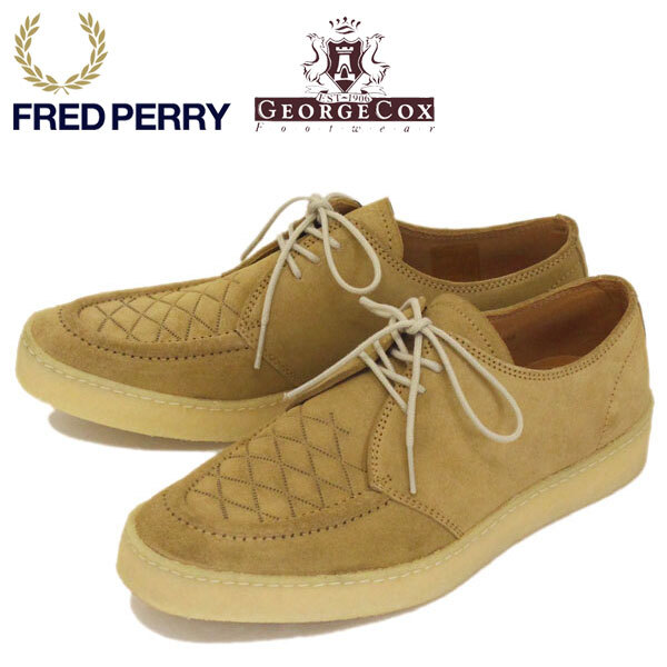 FRED PERRY (フレッドペリー) x GEORGE COX (ジョージコックス) Wネーム B1910-H75 Pop Boy Suede スウェードレースアップシューズ LIGHT G拍卖