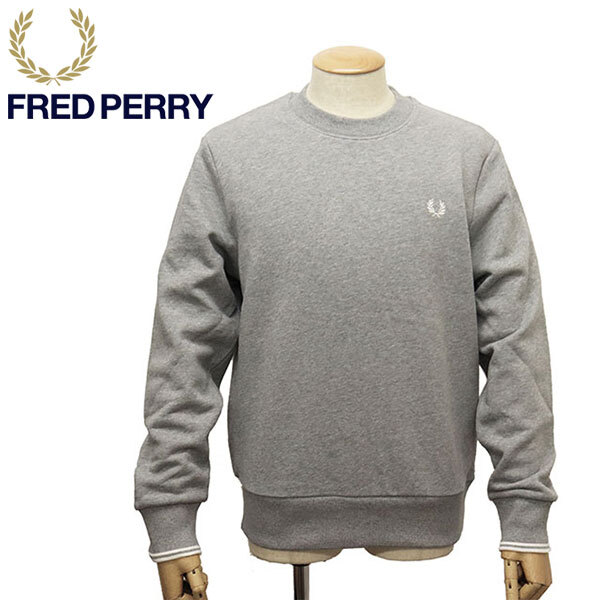 FRED PERRY (フレッドペリー) M7535 CREW NECK SWEATSHIRT クルーネック スウェットシャツ FP510 420スティール XL拍卖