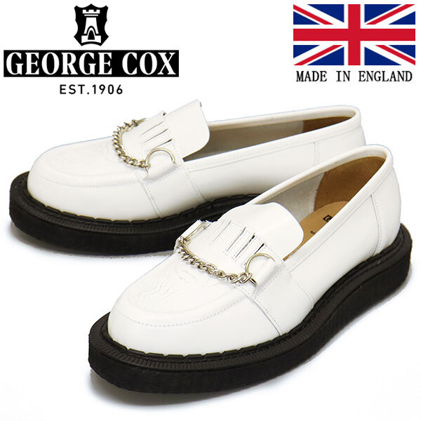 GEORGE COX (ジョージコックス) HAMILTON BUXTON IVC ラバーソール レザーシューズ 031 WHITE UK6-約25.0cm拍卖