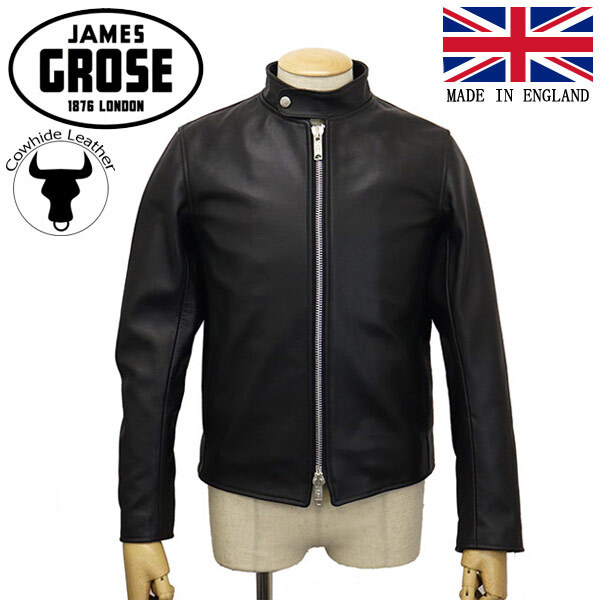 JAMES GROSE (ジェームスグロース) MEN'S DOVER JACKET COW メンズ ドーバージャケット カウハイド BLACK JG031 40拍卖