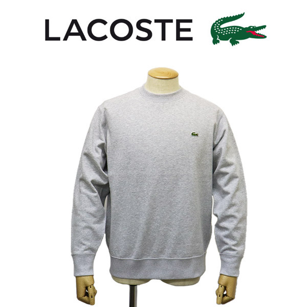 LACOSTE (ラコステ) SH6913 クルーネックスウェット ロングスリーブトレーナー LC325 CCAグレー 3-S拍卖