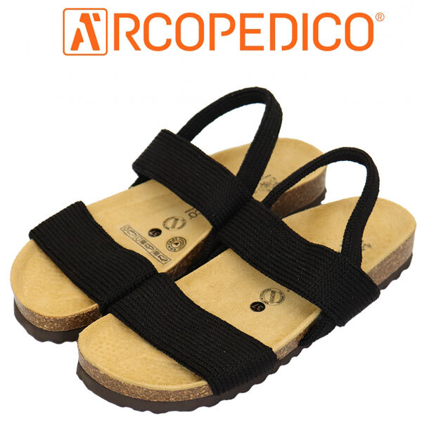 ARCOPEDICO (アルコペディコ) #610066 サルーテライン MORRIS モリス レディースサンダル BLACK ARC003 39-約25.0cm拍卖