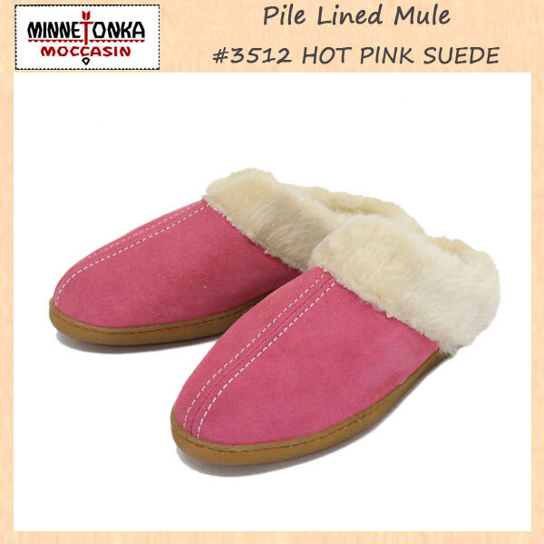 MINNETONKA(ミネトンカ) Pile Lined Mule(パイルボア付きミュール) #3512 PINK レディース MT251-5(約22cm)拍卖