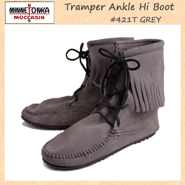 MINNETONKA(ミネトンカ)Tramper Ankle Hi Boot(トランパー アンクルハイブーツ)#421T GREY レディース MT024-6(約23cm)拍卖