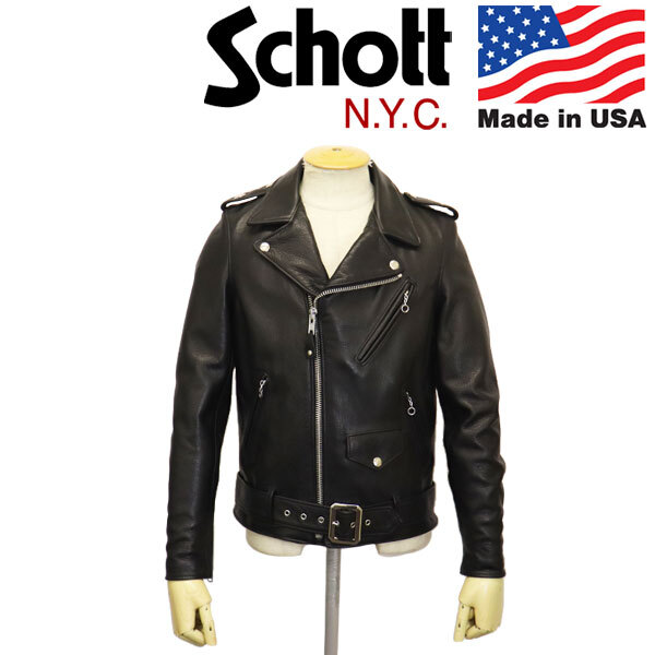 Schott (ショット) 3950090 516UST ONE STAR NEW NAKED ワンスター ニューネイキッド ライダース レザージャケット トール 10(09)BLACK 36拍卖