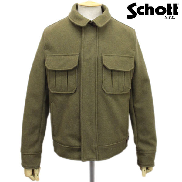 SCHOTT(ショット) 720 MELTON FIELD JACKET(メルトンフィールドジャケット) OLIVE オリーブ-XS拍卖